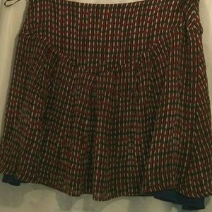 FIVESEVENTYFIVE MINI SKIRT RED BLUE SIZE MEDIUM
